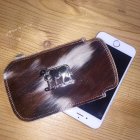 Handy Sleeve Extra gross/Kuh Fell braun weiss