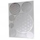 Aufkleber Blume des Lebens silber A4    