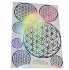 Aufkleber Blume des Lebens irisierend A4    