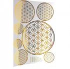 Aufkleber Blume des Lebens gold A4    