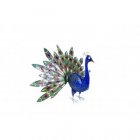 Vogel "Pfau" blau, grün, rot H52