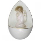 Weihwasserkessel betender Engel kniend weiss Porzellan 10 cm