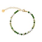 Peridot, Chrom-Diopsid, Süßwasser-Zuchtperle weiß, Silber 925 vergoldet