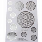 Aufkleber Blume des Lebens silber A5    