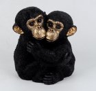 Affen-Baby-Paar schwarz/gold