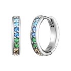 Ohrringe Silber / Regenbogen blau/grün/gelb