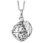 Engelsrufer mit Halskette silber rhodiniert, Klangkugel S 14mm weiss