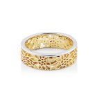 Feiner Ring aus Sterlingsilber mit filigranen Bicolor Edelweißen